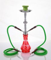 2 hose 21" Jericho Red Hookah Shisha Nargila water glass vase pipes smoke sale