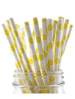 Flower.Princess Paper Straws Drinking Straw Lemon Fruit Patterned, Disposable Biodegradable, 7.75 Inches, Pack of 100