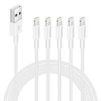 iphoen Charger Cable，Feel2Nice 5 Pack 6ft USB Cable for Charge Cable and Charging Cord Sync Wire Compatible with X XS Max XR /8/8 Plus / 7/7 Plus / 6/6 Plus / 5S / iPad/iPod, White