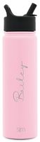 Simple Modern 22 Ounce (Custom) Summit Water Bottles with Straw Lid - Vacuum Insulated Tumbler Double Wall Travel Mug 18/8 Stainless Steel Flask -Blush