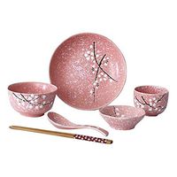 Bowl Chinese and Japanese Dishes, Chopsticks, Plates, Ceramic Tableware, Hotel Restaurant, Table Set, 6 Pieces, Household Single Tableware, 4 Colors Hotel tableware home noodles boiled fish soup bowl