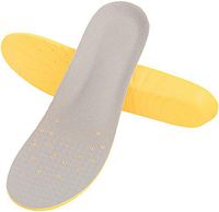 Shoe Insoles, Memory Foam Insoles, Shoes Insert for Women and Men, Kids, Providing Arch Support, Great Cushion and Shock Absorption, Relieve Foot Pain (Yellow/Gray, S)