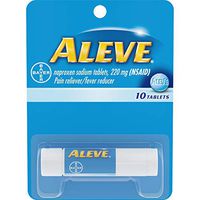 Aleve Tablets, Naproxen Sodium 220 mg (NSAID), Pain Reliever/Fever Reducer, Travel Size, 10 Count