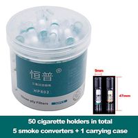 Disposable Cigarette Filters, Cigarette Filter Tips Holders, Anti Tar Filter Tips, Best Gift, Bulk Economy Pack - 50 Filter Tips - 5 Slim Converter - Carrying Case