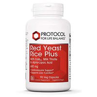 Protocol For Life Balance - Red Yeast Rice Plus 600 mg - with CoQ10, Milk Thistle and Alpha-Lipoic Acid to Support Cardiovascular and Liver Function - 90 Veg Capsules