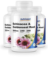 Nutricost Echinacea & Goldenseal Root, 500mg, 240 Capsules (3 Bottles) - High Quality Veggie Caps, Non GMO, Gluten Free