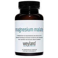 Weyland Brain Nutrition: Magnesium Malate (60 Count), 60 Vegetarian Capsules, Supports Natural Energy Production and Healthy Nervous Function
