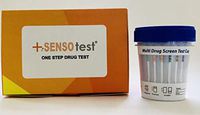 +SENSOtest 12 Panel Urine Drug Test Cup. Quick, Easy & Accurate Screening Test, Get Results Within 5 Minutes. THC, COC,OXY,MDMA,BUP,MOP, AMP, BAR, BZO, MET, MTD, PCP.