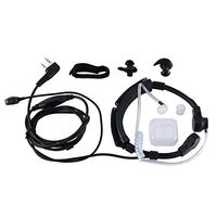 Throat Microphone Concealed Sound Tube Earbuds with PTT Mic Walkie-Talkie Rodalind