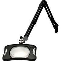 O.C. White 82400-4-B Green-Lite Rectangular LED Magnifier, 2X Magnification, Table Edge Clamp,  43" Reach, 7" Length, 5-1/4" Width Lens, Black