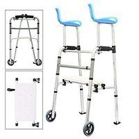 Weccan Rollator Walker with Seat Wheels Mobility for Seniors and Arm Support Folding Slides Rolling Ultra Walker Hand Grip Adjustable Lightweight Travel Walker for Men and Women Elderly