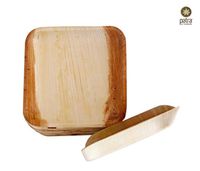25 pcs - Patra Classic 6 Inch Square Palm Leaf Plates Disposable | Eco Friendly | Biodegradable | Backyard Compostable (6 Inch, 25 Pack)