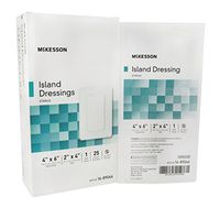 Adhesive Island Dressing McKesson 4 X 6 Inch Polypropylene / Rayon Rectangle 2 X 4 Inch Pad White Sterile - 100/CS (MFN # 16-89046)
