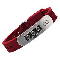 Hottime Mens Medical Bracelet Sports Arthritis Bracelets Silicone Magnetic Therapy Wristband Wine Red