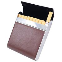Watruer Cigarette Box Holder Case Pocket Carrying Case for Hold 20 Regular Size for Men Women - Coffee