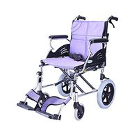 MEI XU Wheelchair, Aluminum Alloy Light Portable Multi-Function Elderly Disabled Manual Manual Scooter Care Car, Swing Away Footrests (Color : Purple)