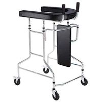 LTLHXM Adjustable Height Walking Frames Wheeled Walker with Seat and Arm Rest 4 Wheeled Roller Walker with Lockable Brake for Ergonomics Elderly Parents Disabled Injured Standard Hospital Style,Black