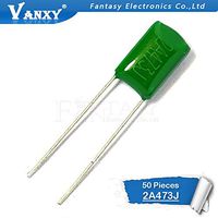 50PCS 2A473J 5mm 100V 47nF 473 2A473 Polyester Film Capacitor