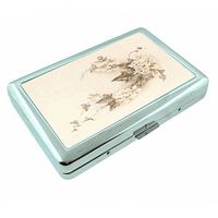 Perfection In Style Metal Silver Cigarette Case Vintage Flowers Design 004