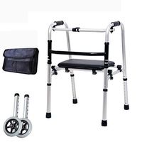 YKFU Folding Walker with Wheels for, Replacement Feet for Medical Walker, Sized for Adults up to 330 lbs