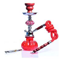 BuBu-Fu Shisha Hookah Set, 1 Hose Hookah Complete Set Complete Set Easy to Dismantle and Clean Acrylic Plexiglass Arabian Hookah Set Long Hose Hookah Combo Kit Set,Cdeepred