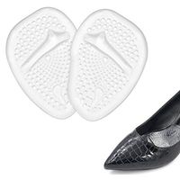 High Heel Gel Forefoot Pads, Anti-Slip Ball of Foot Cushions, Metatarsal Pain Relief Shoe Insole, Shock Absorber Inserts, Self-Sticking Massage Protectors, for Corns Calluses Blisters (Transparent)
