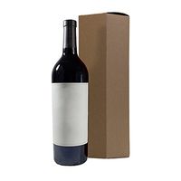 Wine and Liquor Natural Kraft Gift Box - 6 Pack - 13.5" Tall for Standard Size Wine Bottle + Labels