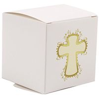 JAM PAPER Glossy Gift Boxes - 2 x 2 x 2 - Cross Design Glossy - 10/Pack