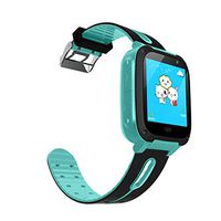 Qjoy Child Smart Watch，Kids Smart Watch Phone，Kids LBS Tracker Watch，Touchscreen Support SIM Card SOS Camera Alarm Clock Games Locator Kids Smartwatch Waterproof Multiple Languages Boys Girl Gift Toys