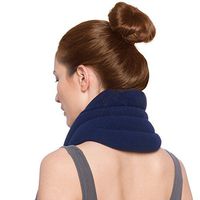 Sunny Bay Hands-Free Neck Heating Wrap: Microwavable Thermal Hot Pack, Heat Therapy Neck Brace for Sore Neck Shoulder Muscle Pain Relief - Personal, Reusable, Blue