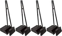 Carlisle 36141503 Duo-Pan Dustpan & Lobby Broom Combo, 3 Foot Overall Height, Black - 4 Pack