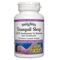 Stress-Relax Tranquil Sleep by Natural Factors, Sleep Aid with Suntheanine L-Theanine, 5-HTP, Melatonin, 90 softgels (45 servings)