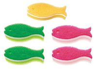 5 PCS Fish Shaped Sponge,Kitchen and Bathroom Cleaning and Washing Sponge - 3.8