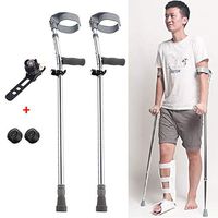 Folding Crutches,Standard Handle, Double Adjustable, Telescopic Forearm Crutch Assistance, Lightweight Walking Aid - Gray,C,2PCS