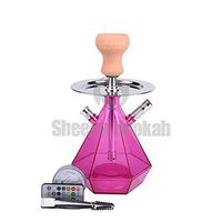 HOOKHA Portable Mini Hookah Set Acrylic Base LED Single Tube Shisha Suit Men and Women Smoker Best Choice - Suitable for Indoor/Outdoor/bar/beach/29cm