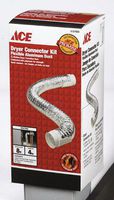 Deflecto Dryer to Vent Hook-Up Connector Kit, 8-Feet, Aluminum/White Plastic