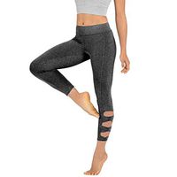 The Last Day Women Leggings, Neartime Sexy High Waist Skinny Yoga Pants Fitness Sports Mid-Calf Pencil Trousers (M, Gray)
