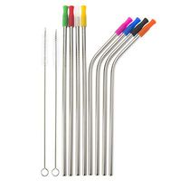 EcoJourney Set of 8 Stainless Steel Straws - 8.5" Metal Straws (8.5" no carrying case)