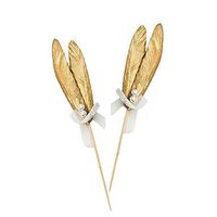 Riverbyland 10 PCS Gift Wrapping Craft Feathers Golden