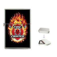 SHARP BLACK POLISHED CHROME FIREFIGHTERS LIGHTER