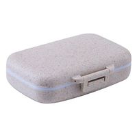 Meta-U – Eco-Friendly 6 Slots Pill Case –Wheat Stalk Material- Tablet Holder – Compact and Portable – for Pills | Supplements | Earrings | Pendants | Cards – 1 Pcs (Beige)