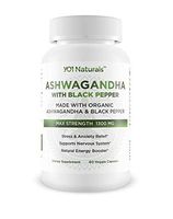 YO1 Naturals Ashwagandha 1300mg High Potency Dietary Supplement Made with Organic Ashwagandha & Black Pepper, 60 Veggie Capsules, Supports Healthy Immunity and Natural Energy Booster