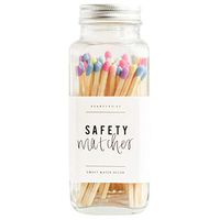 Sweet Water Decor Multicolor Rainbow Safety Matches - Glass Jar | 60 Strike On Bottle Matches Vintage Matches Home Decor Candle Accessory Unicorn Rainbow Tip
