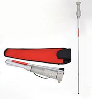 Blind Cane Outdoor Multifunctional Blind Rod Aluminum Folding Cane Intelligent Warning Cane White Cane Size 135Cm