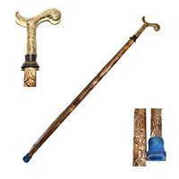 Eve.Store Carved BrassHandle Walking Stick Vintage DecorativeWooden Walking Stick Cane.