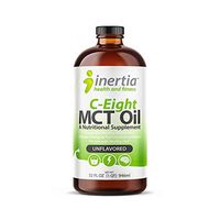 Inertia C-Eight MCT Oil | 32 Fl oz Amber Glass Bottle | Pour Nozzle | Flavorless | Pure C Eight| High Ketone Conversion| Great in Coffee, Smoothies, Dressings, and Other Recipes