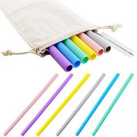 Collapsible Straws Silicone Foldable Cleaning Brush Drinking Straw Straw for Xocktail Smoothies Kitchen