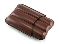 Skyway Baron Leather 3 Cigar Case Holder - Brown