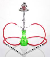 2 hose 23" Shabab Green Hookah Shisha Nargila water glass vase pipes smoke sale