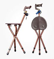 YFJL Sport Seat Walking Stick and Seat Combination Cane Seat Four-Legged Chair Cane Elderly Light with Rubber Abduction,A